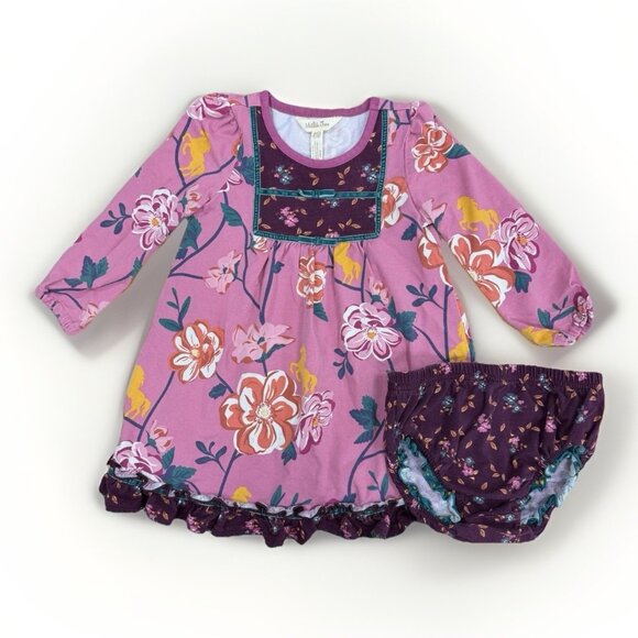 Matilda Jane Toddler Girl Floral Print Dress with Diaper Cover size 18-24 Months - Picture 1 of 11
